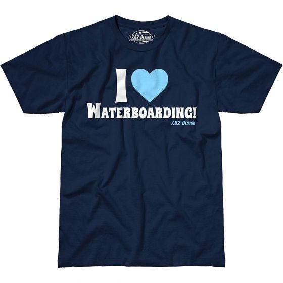 7.62 Design I Love Waterboarding T-Shirt Navy