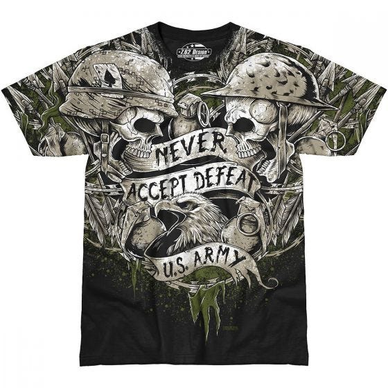 7.62 Design Army Never Accept Defeat T-Shirt Schwarz