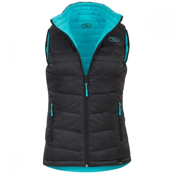 Highlander Womens Reversible Gilet Schwarz/Turquoise