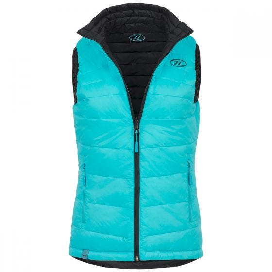 Highlander Womens Reversible Gilet Schwarz/Turquoise