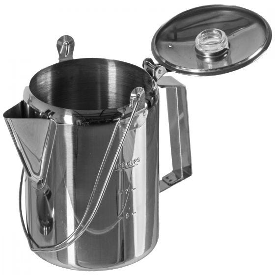 Mil-Tec Stainless Steel Coffee Pot With Percolator (9 Cups)