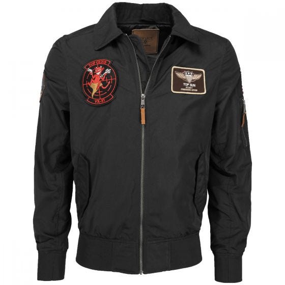 Mil-Tec Top Gun Flight Jacket Hornet Schwarz