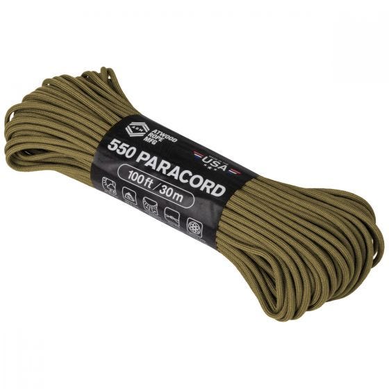 Atwood Rope 550 Paracord 100 ft - Coyote