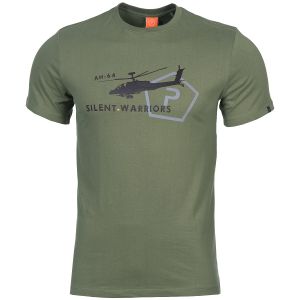 Pentagon Ageron T-Shirt mit Helikopter-Motiv Olivgrün