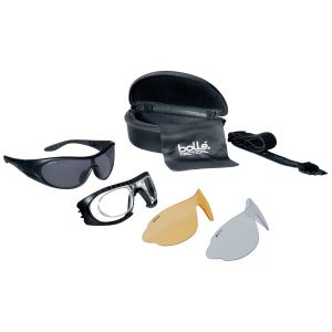 Bolle Raider Ballistische Schutzbrille - Gläser in Klar, Rauchgrau & Gelb / schwarzes Gestell