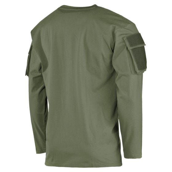 MFH US Mit Ärmeltaschen Langarm-Shirt - OD Green