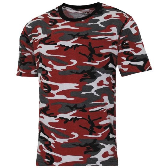 MFH US Streetstyle T-Shirt - Rot Camo