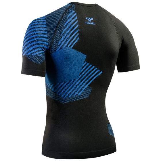 Tervel Optiline Kurzarm-Shirt Schwarz / Blau