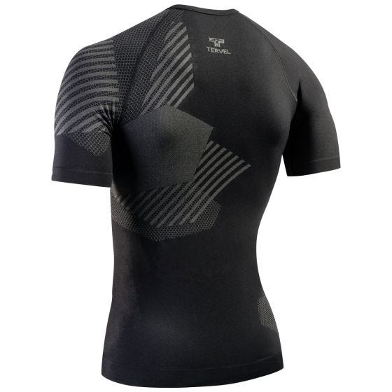 Tervel Optiline Kurzarm-Shirt Schwarz / Grau