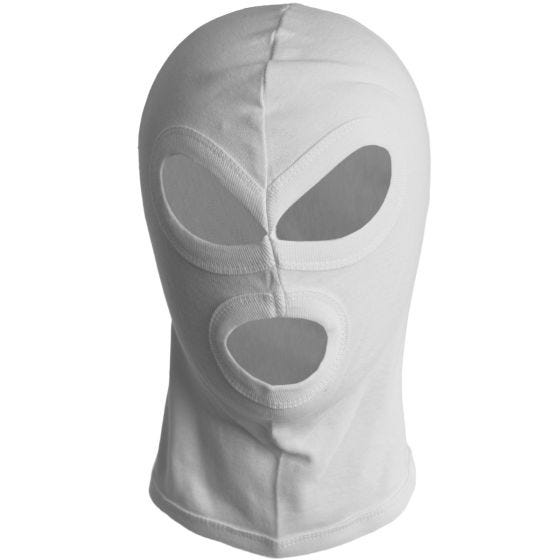 Mil-Tec 3 Hole Fiine-Tibbed Balaclava Weiß