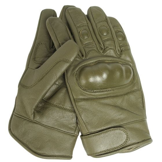 Mil-Tec Tactical Gloves Leather Oliv