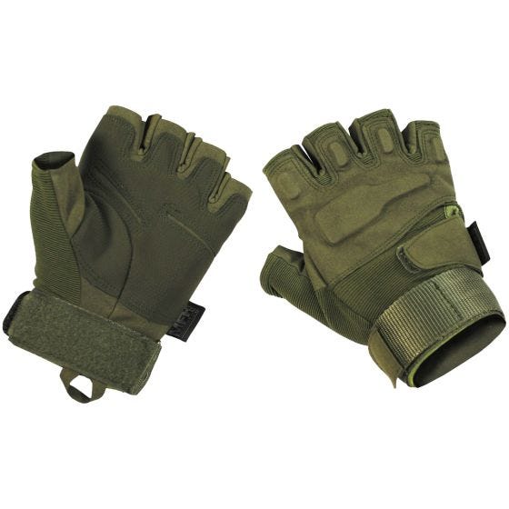 MFH Protect Fingerlose Einsatzhandschuhe OD Green