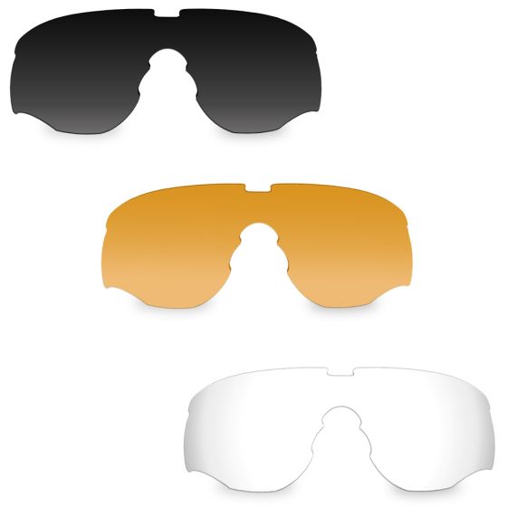 Wiley X WX Rogue Comm Schutzbrille - Gläser in Smoke Grey + Transparent + Light Rust / Gestell in Mattschwarz