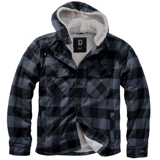 Brandit Lumber Hooded Jacke - Schwarz/Grau