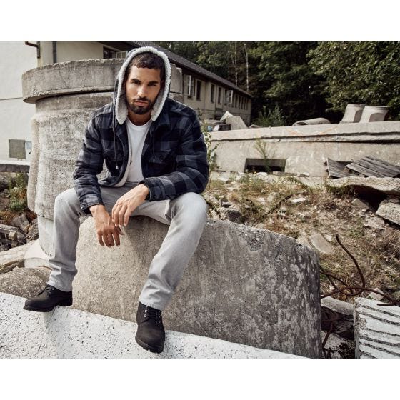 Brandit Lumber Hooded Jacke - Schwarz/Grau
