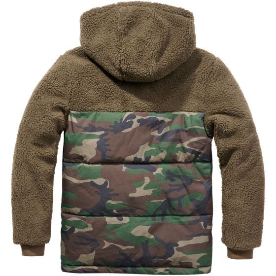 Brandit Jackson Teddyfleece Jacke - Olivgrün/Woodland