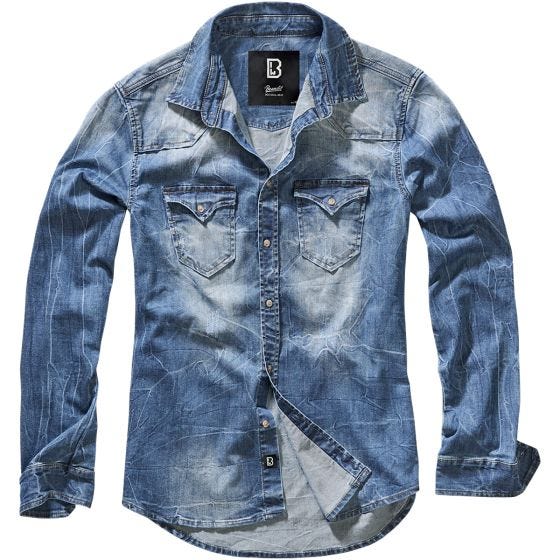 Brandit Riley Jeanshemd Denim Blue