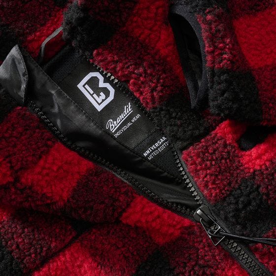 Brandit Teddyfleece Jacke - Rot/Schwarz