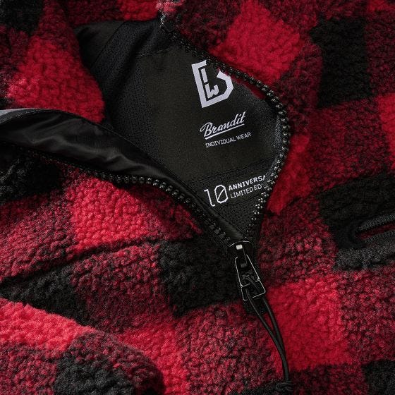 Brandit Teddyfleece Troyer Jacke - Rot/Schwarz