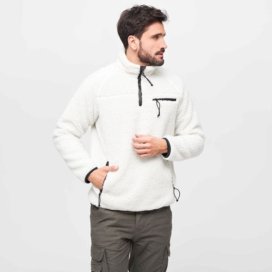 Brandit Teddyfleece Troyer Jacke - Weiß