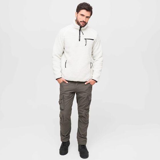 Brandit Teddyfleece Troyer Jacke - Weiß