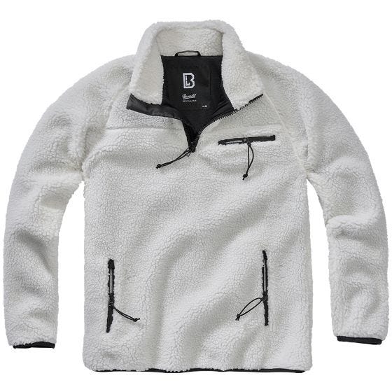 Brandit Teddyfleece Troyer Jacke - Weiß