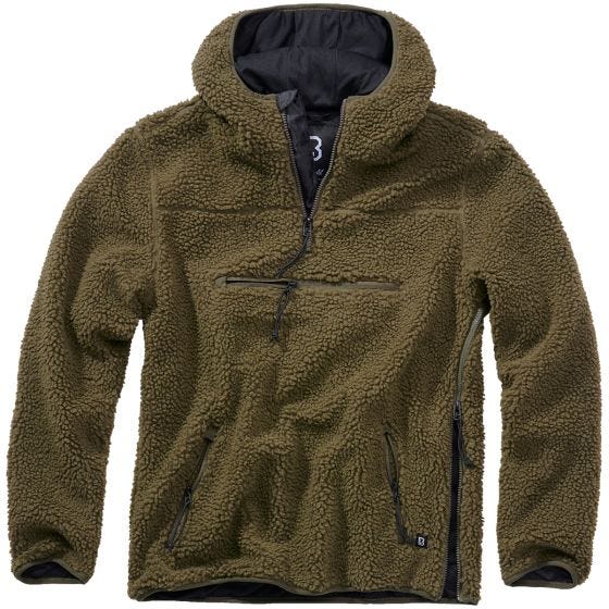 Brandit Teddyfleece Worker Pullover - Olivgrün
