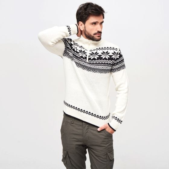Brandit Norweger Pullover-Troyer - Weiß