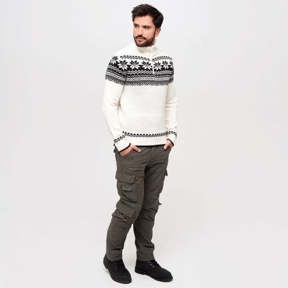 Brandit Norweger Pullover-Troyer - Weiß