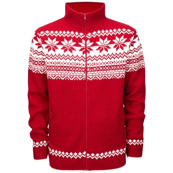 Brandit Cardigan Norweger Pullover - Rot