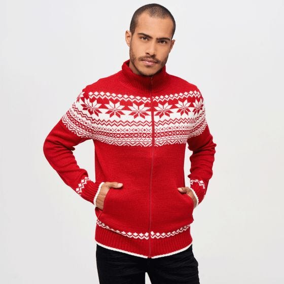 Brandit Cardigan Norweger Pullover - Rot