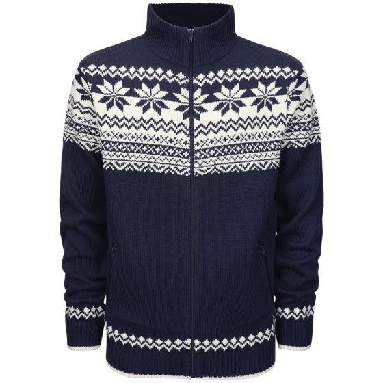 Brandit Cardigan Norweger Pullover - Navy