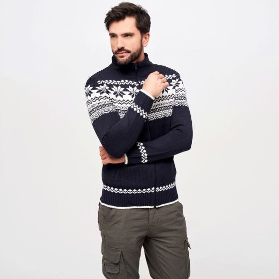 Brandit Cardigan Norweger Pullover - Navy