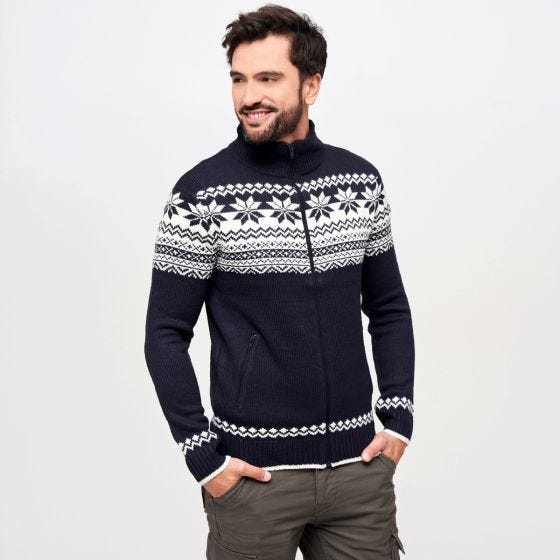 Brandit Cardigan Norweger Pullover - Navy