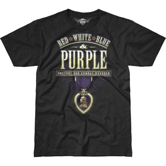 7.62 Design Combat Wounded Purple Heart Battlespace T-Shirt Schwarz