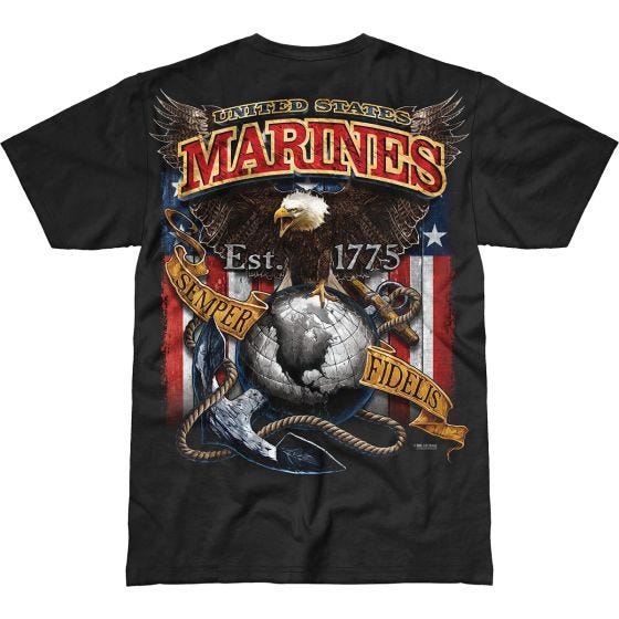 7.62 Design USMC Fighting Eagle Battlespace T-Shirt Schwarz