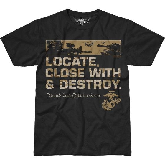 7.62 Design USMC Locate Battlespace T-Shirt Schwarz