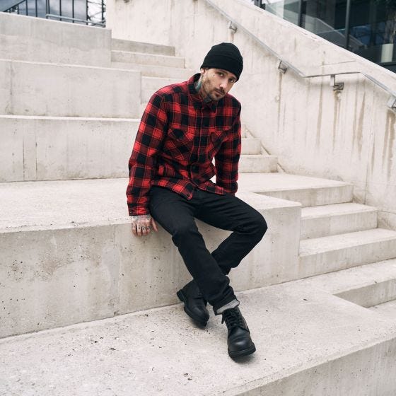 Brandit Lumber Jacke - Rot/Schwarz