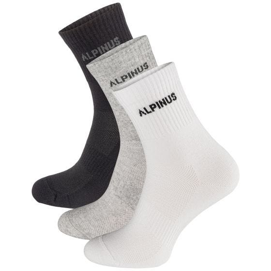 Alpinus Alpamayo 3-Pack Socken - Schwarz/Grau/Weiß