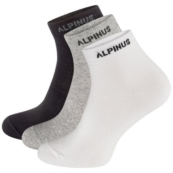 Alpinus Puyo 3-Pack Socken - Schwarz/Grau/Weiß