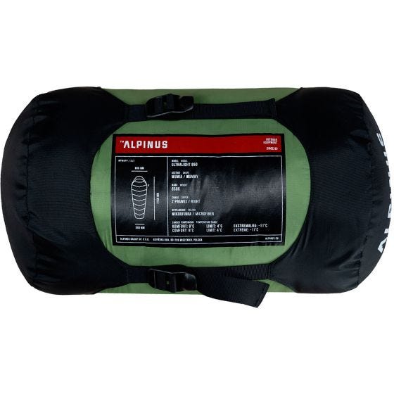 Alpinus Ultralight 850 (Left) Schlafsack - Grün