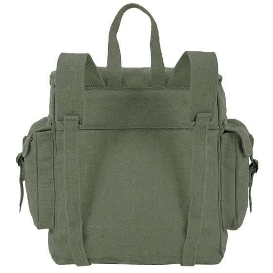 Highlander Stoff-Rucksack mit Taschen Groß Olivgrün