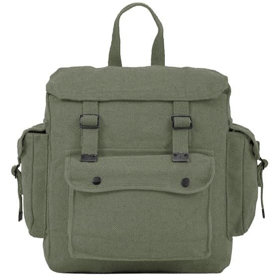 Highlander Stoff-Rucksack mit Taschen Groß Olivgrün