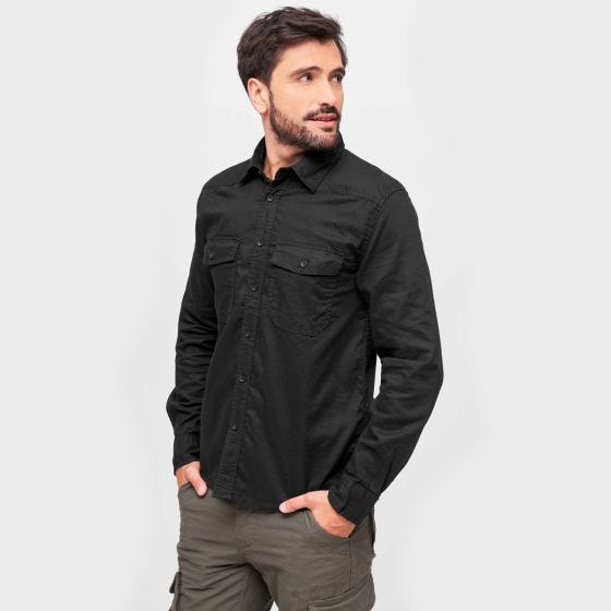 Brandit Flanellhemd - Schwarz