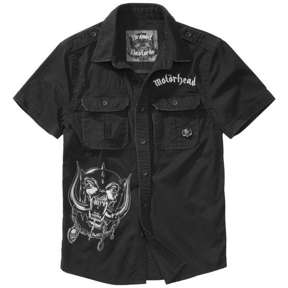 Brandit Motörhead Vintage Kurzarmhemd - Schwarz
