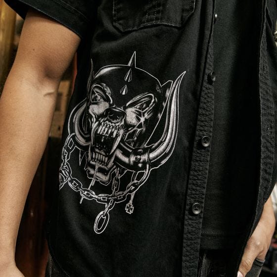 Brandit Motörhead Vintage Kurzarmhemd - Schwarz