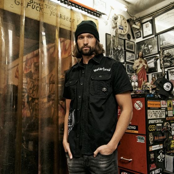 Brandit Motörhead Vintage Kurzarmhemd - Schwarz
