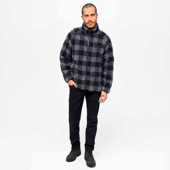 Brandit Teddyfleece Jacke - Schwarz/Grau