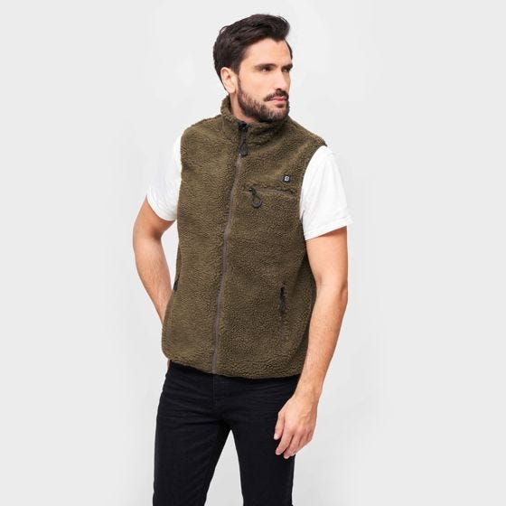 Brandit Teddyfleece Worker Weste - Olivgrün