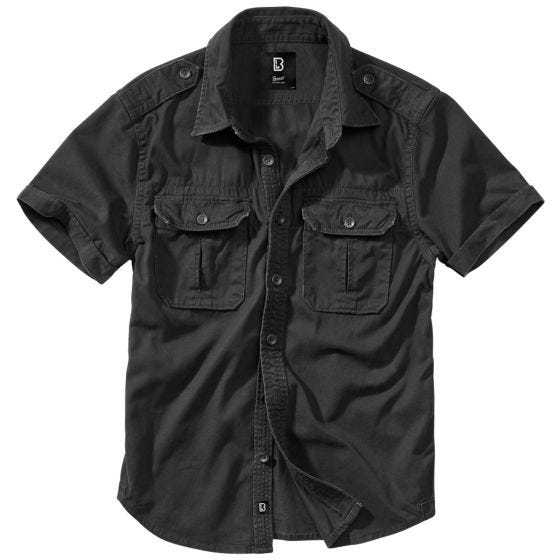 Brandit Vintage Kurzarmhemd - Schwarz